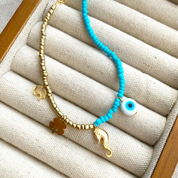 4 Objeli Boncuk Choker - Fi Season