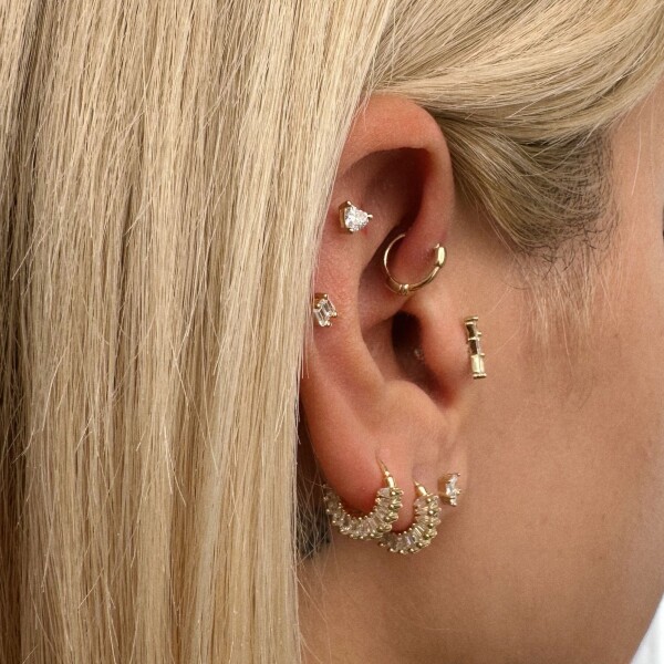 Baget Taşlı Daith Piercing | 925 Gümüş - Fi Season