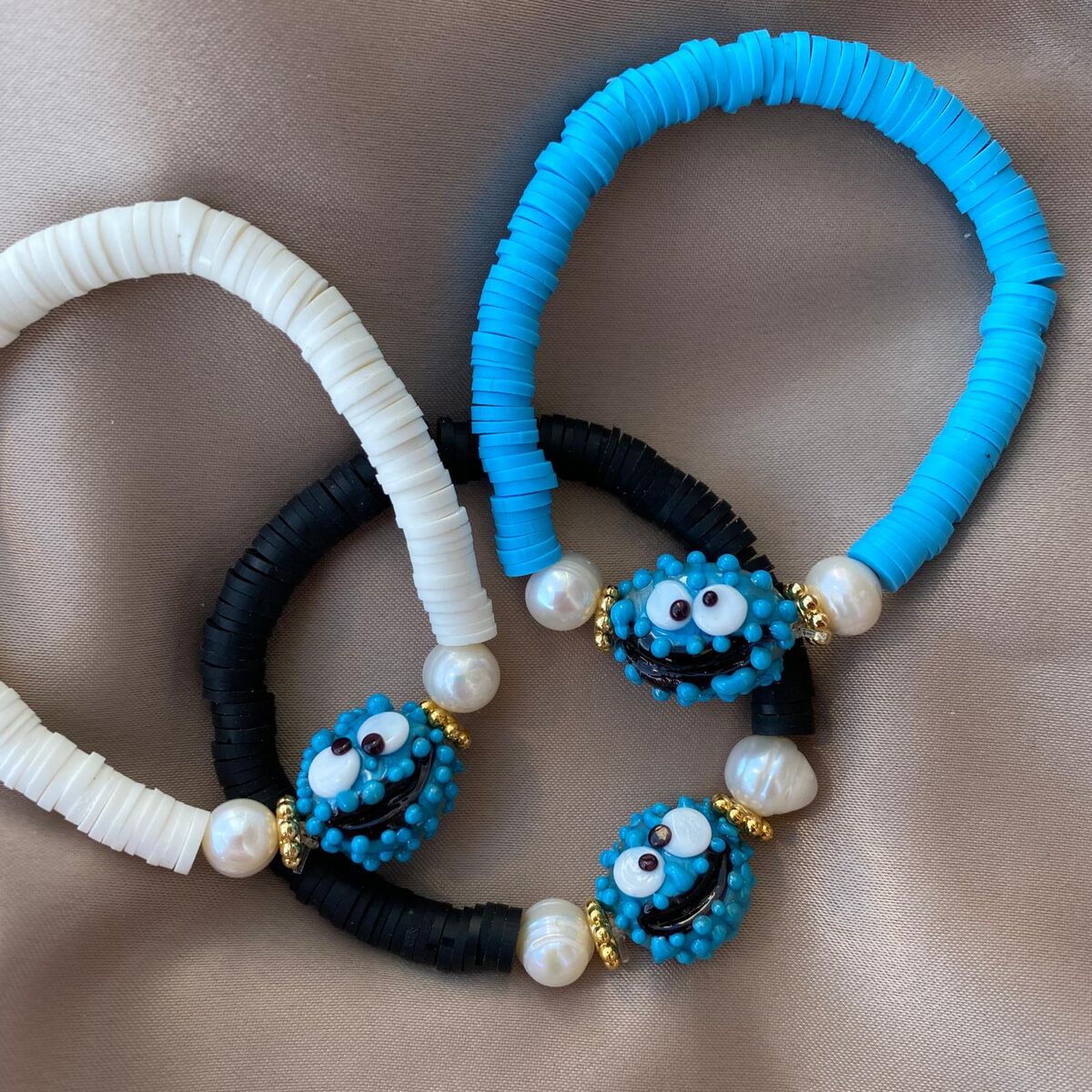 Fimo Boncuklu Kurabiye Canavarı Bileklik Bileklik Fi Season