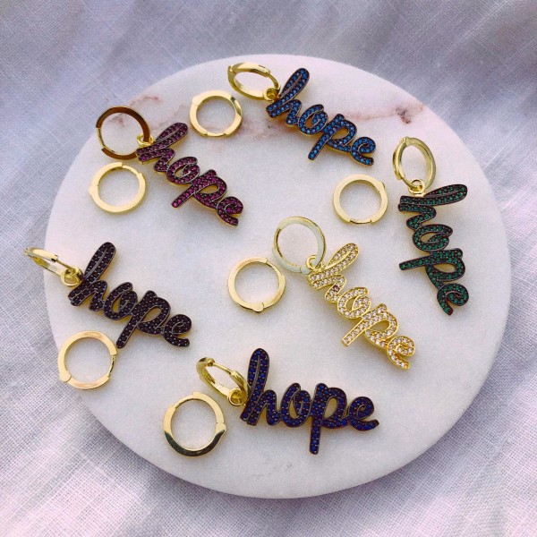 Hope Yazılı Küpe | 925 Gümüş - Fi Season