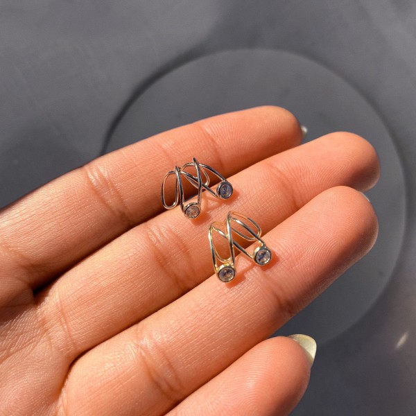 İki Taşlı Earcuff | 925 Gümüş - 1