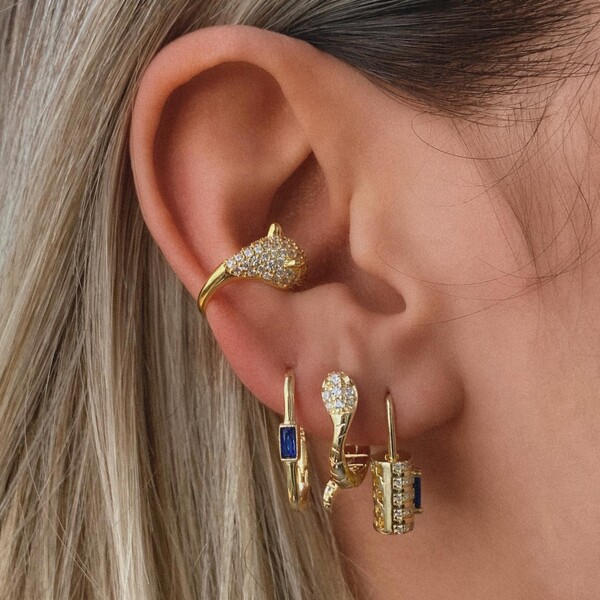 Jaguar Figürlü Ear Cuff | 925 Gümüş - 3