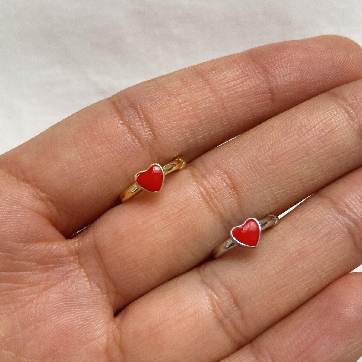 Kırmızı Mineli Kalp Figürlü Ear Cuff | 925 Gümüş - 1