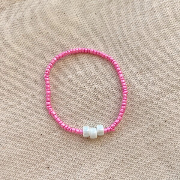 Pembe Boncuklu Bileklik - Fi Season