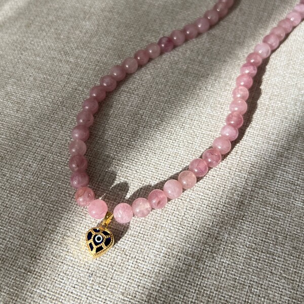 Pembe Boncuklu Nazar Göz Choker | 925 Gümüş - Fi Season