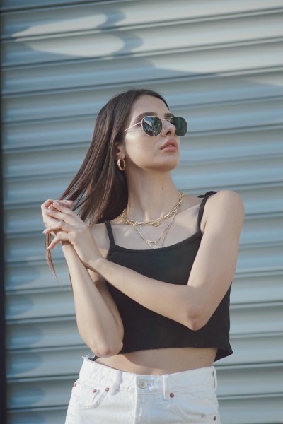Fi Season - Siyah Bağlamalı Askılı Crop