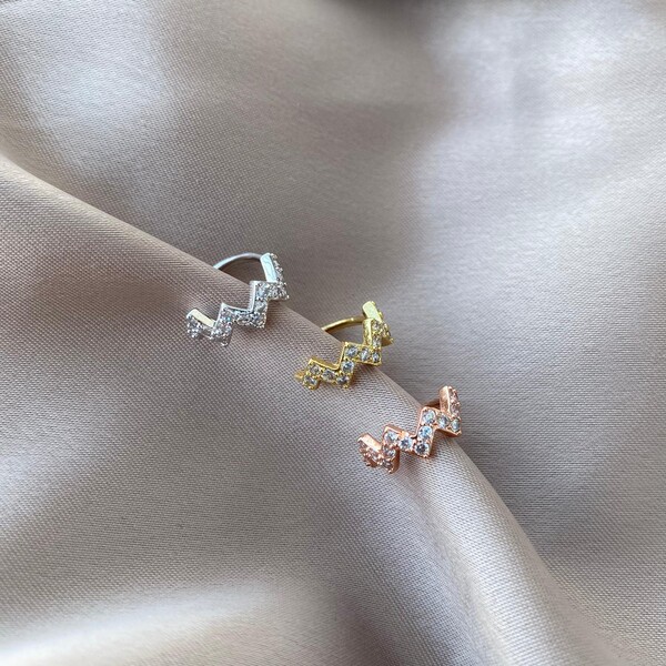 Zikzak Taşlı Rook Piercing - Fi Season