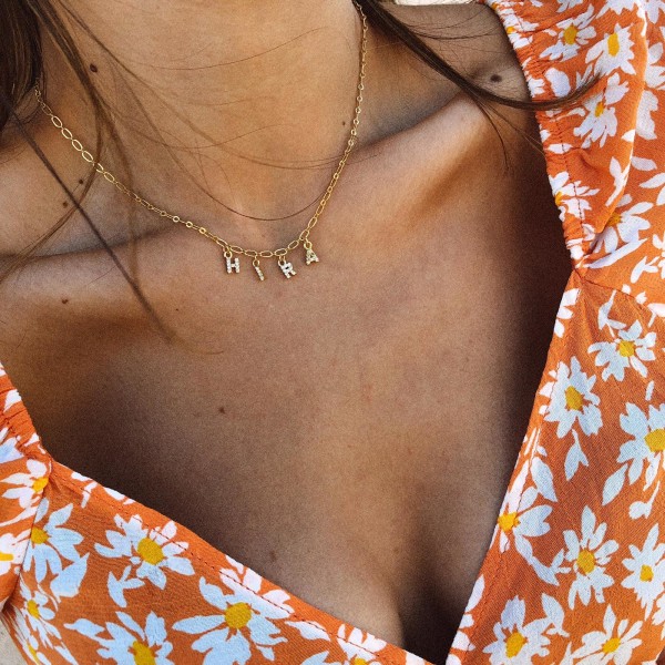 Zirkon Taşlı İsim Choker - Fi Season
